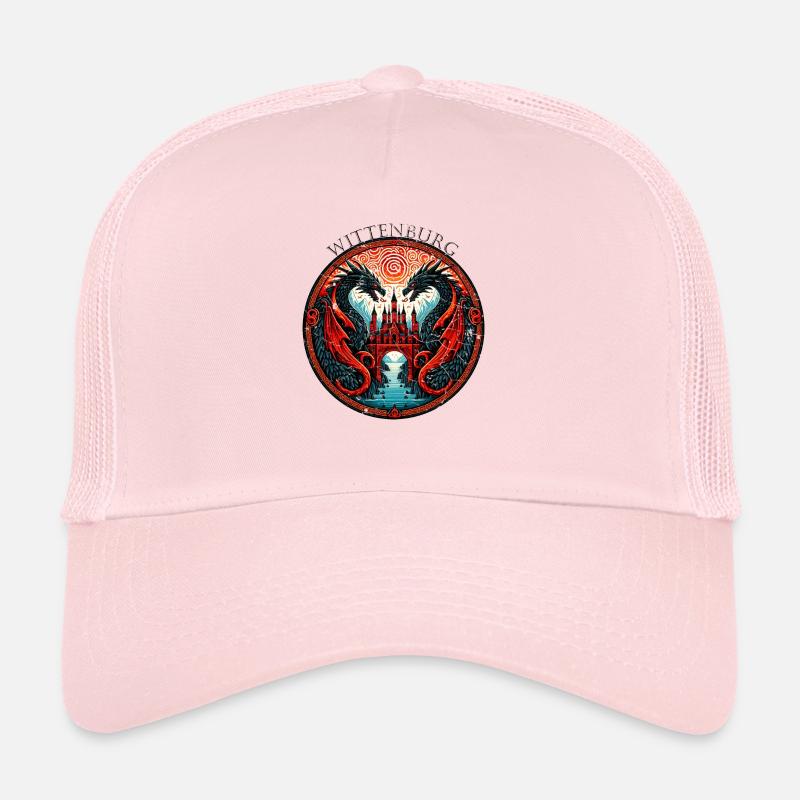 Drachen Wappen Wittenburg mit beigem Hintergrund - Trucker Cap - Hellrosa