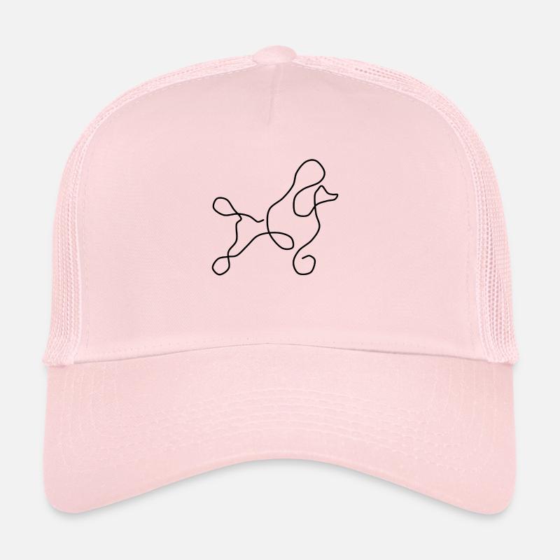 caniche - Casquette trucker  - rose pâle