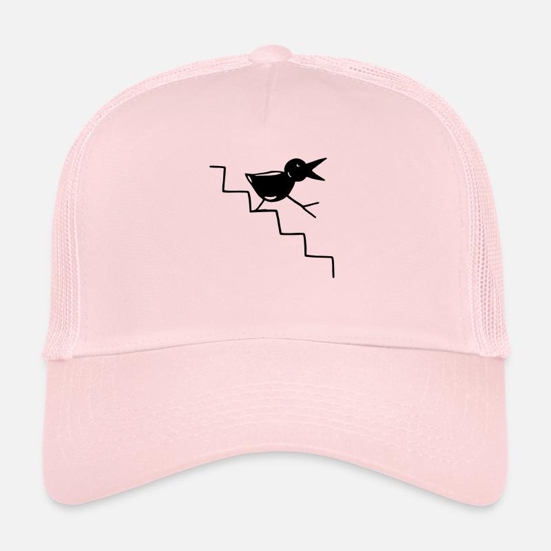 Oiseau descend les escaliers Casquette trucker 