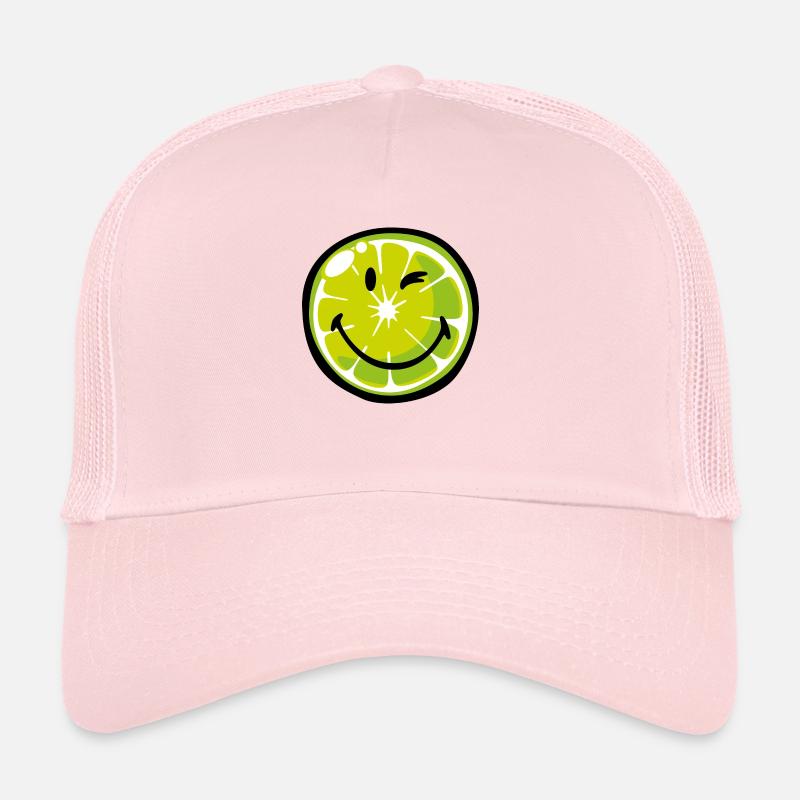 Smiley Lime - Casquette trucker  - rose pâle