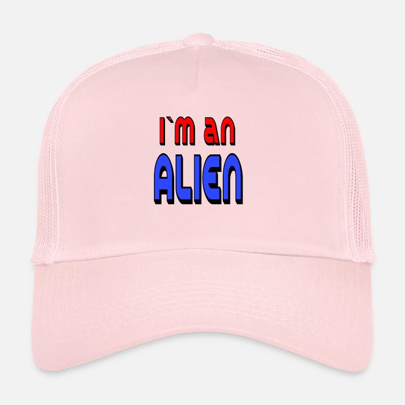 ALIEN 🛸 bold text in red and blue Trucker Cap
