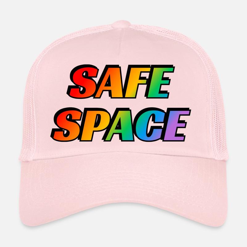 Safe space arc-en-ciel texte Mois de la fierté LGBT Casquette trucker 