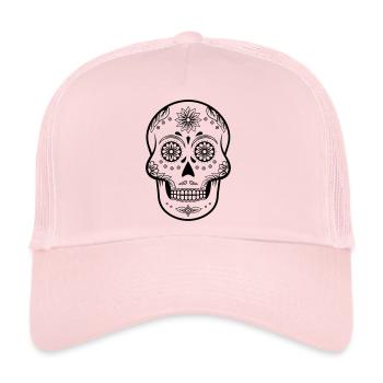 Sugar Skull / Totenkopf - Trucker Cap - Hellrosa - Vorne