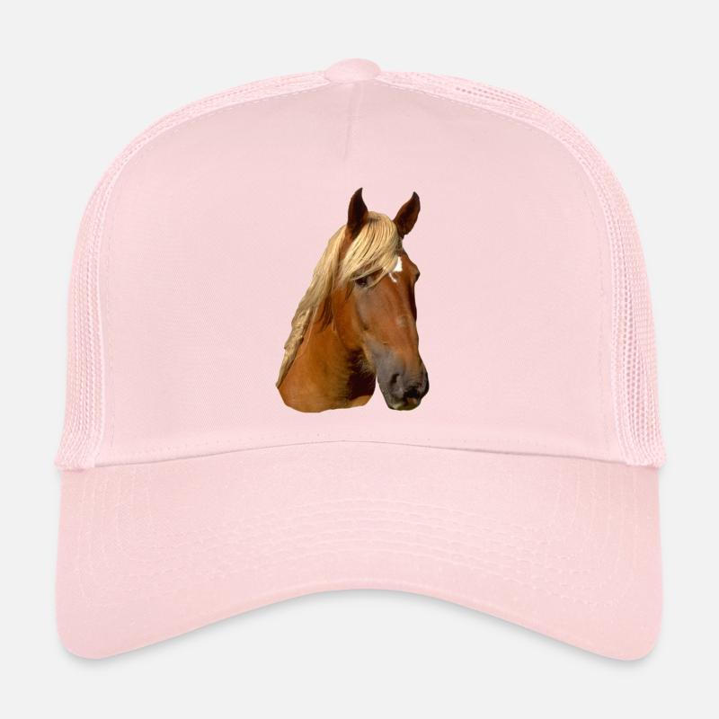 Tête de cheval - Casquette trucker  - rose pâle