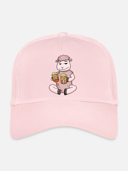 Sheep with beer glasses Beer Drinking alcohol - Trucker Cap - pale pink - Front