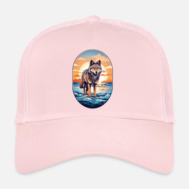 Loup sur la plage Casquette trucker 