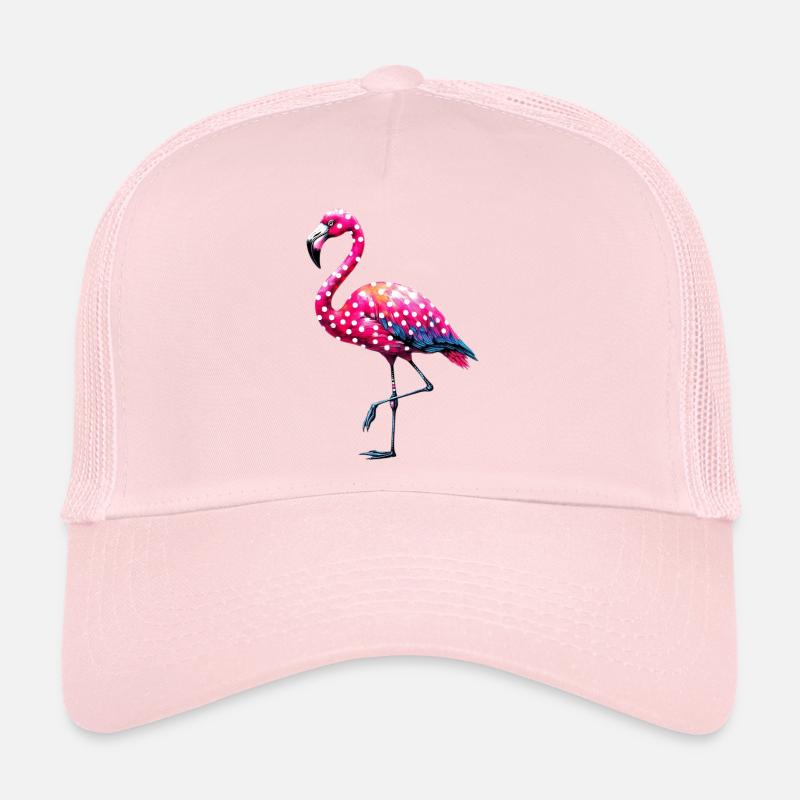 Polka dot flamingo Trucker Cap