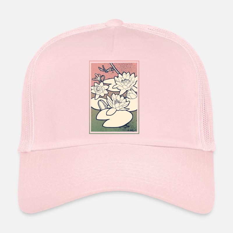 Illustration de nénuphar – Tranquillité et nature Casquette trucker 