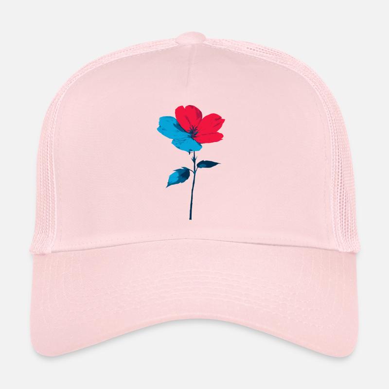 Blau rote Blume - Trucker Cap - Hellrosa