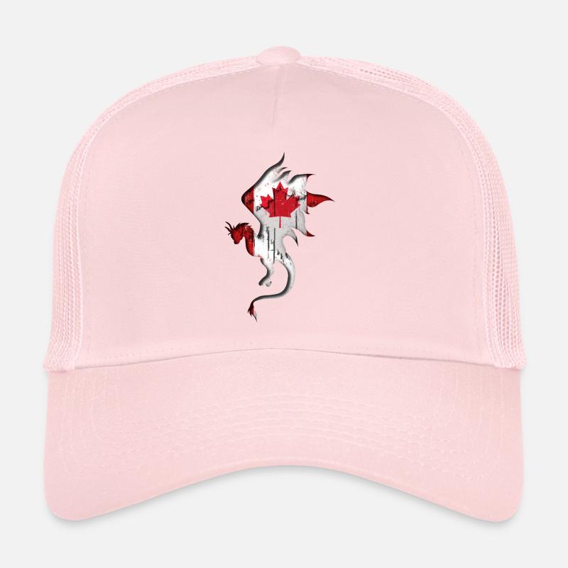 Drapeau du Canada - Canada - Silhouette de dragon Casquette trucker 