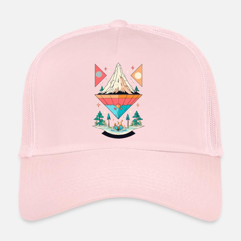 Conception de symétrie de montagne et de forêt Casquette trucker 