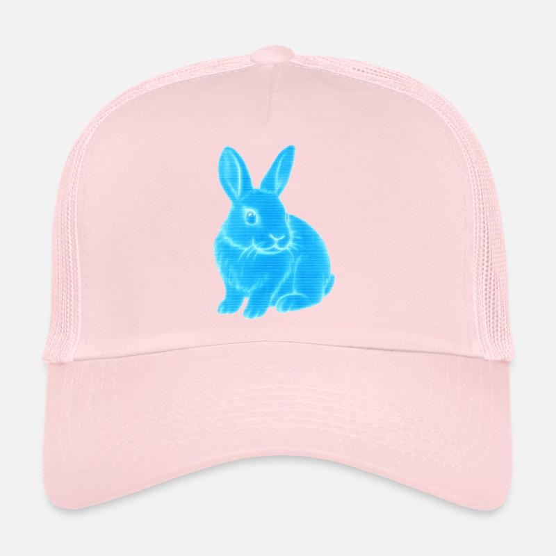 Neon Bunny Blue Glow Trucker Cap