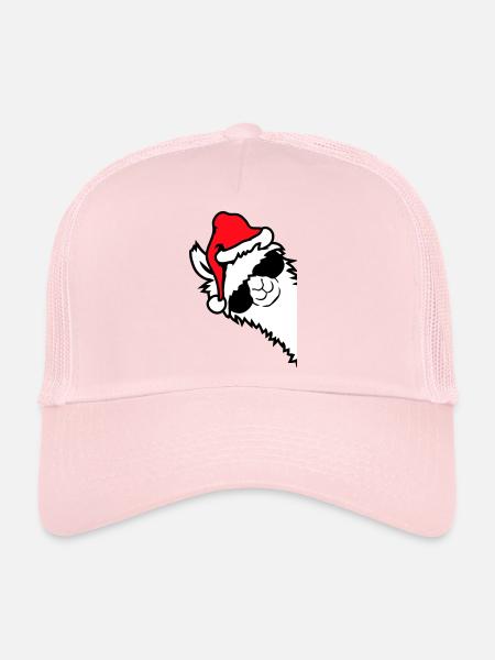 Llama Cool Lunettes de Soleil Père Noël Côté Chapeau - Casquette trucker  - rose pâle - Devant