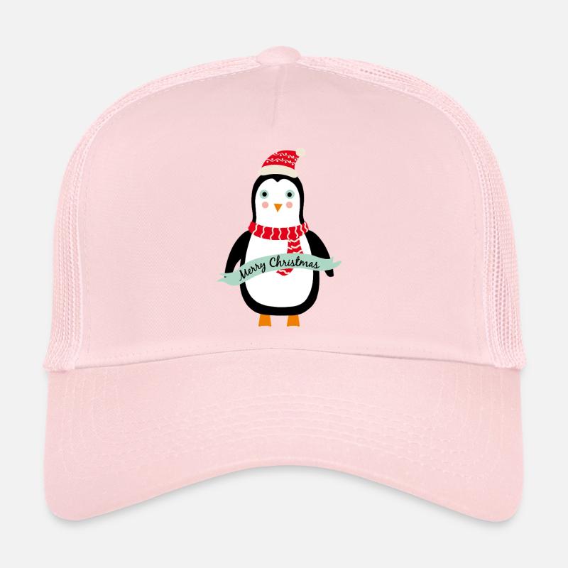 Süßer Weihnachts-Pinguin Merry Christmas - Trucker Cap - Hellrosa
