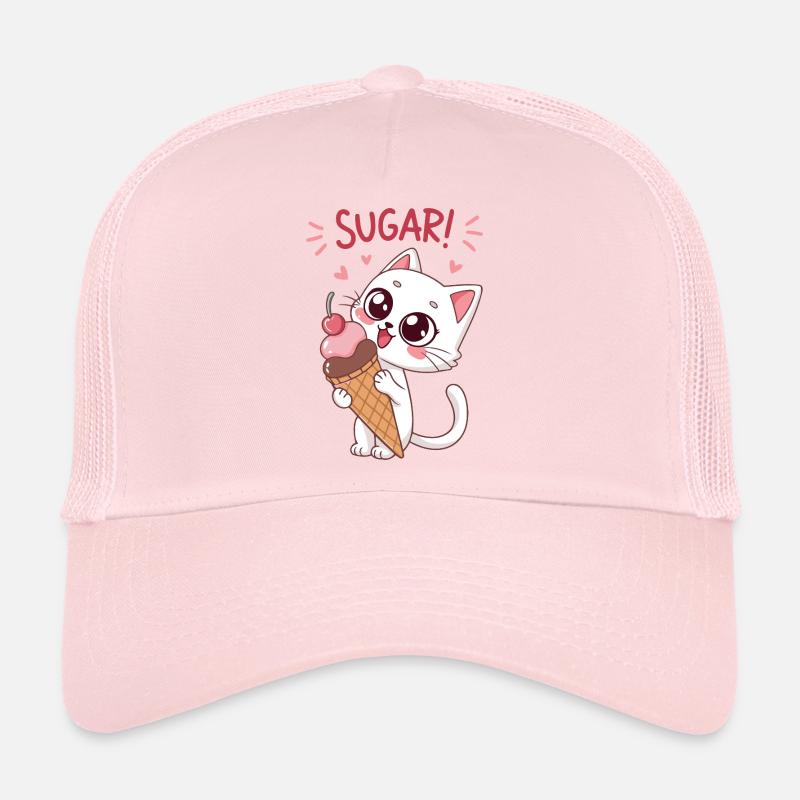 Chat gourmand et crème glacée Trucker Cap