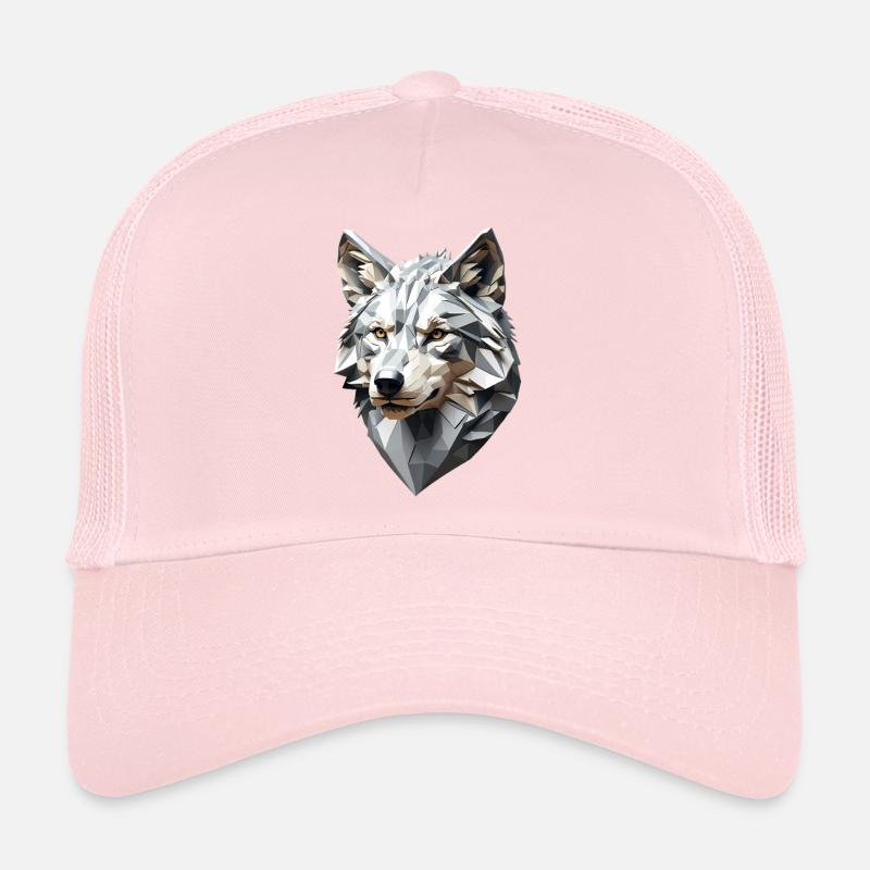 Wolf Head LowPoly Geometric Trucker Cap