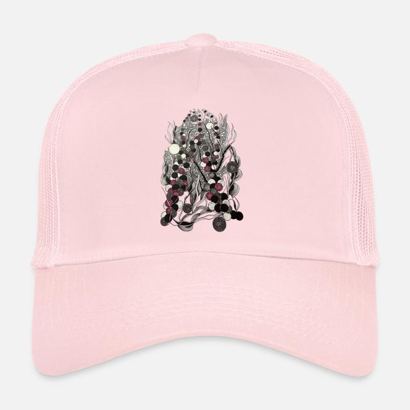 Monochrome Botanical Dotted Fabrics Trucker Cap