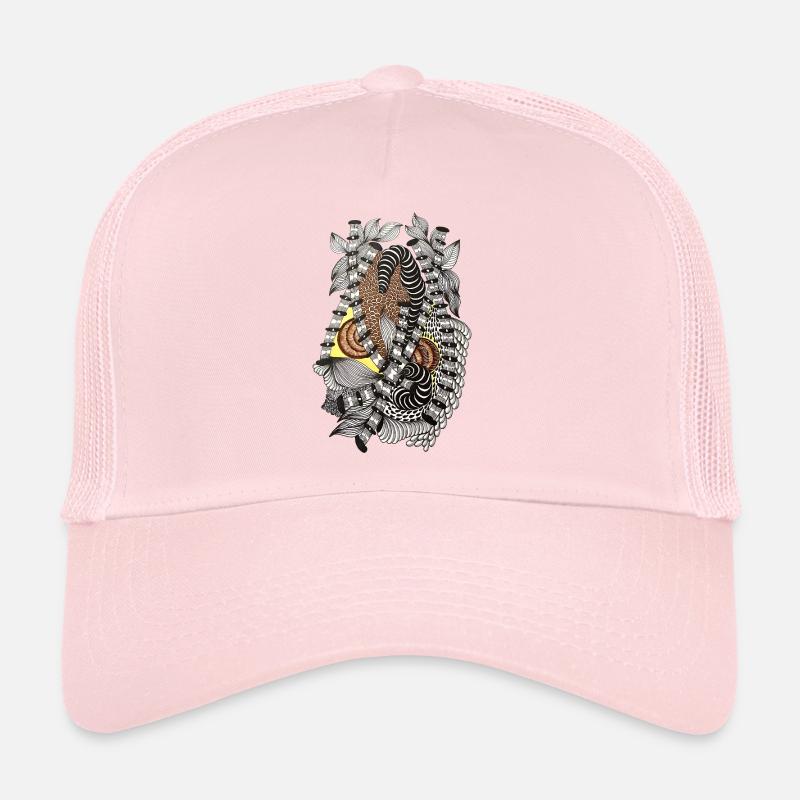 Schlangenwirbel im Blattgewebe - Trucker Cap - Hellrosa
