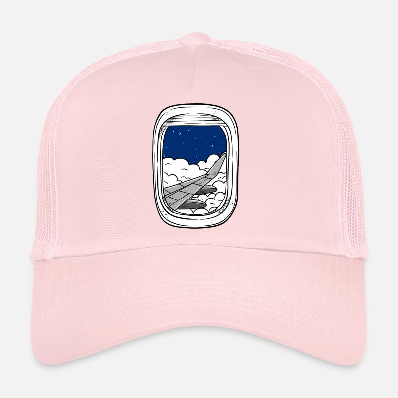 Vol de nuit au-dessus des fenêtres nuageuses Casquette trucker 