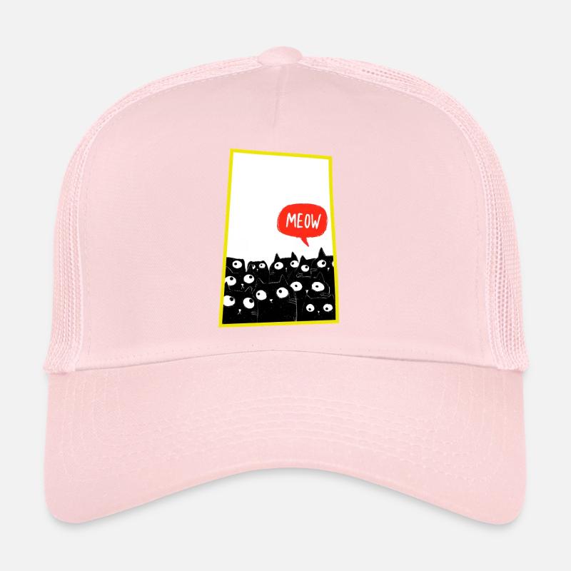 Meow-Katzenhorde im Neonrand - Trucker Cap - Hellrosa