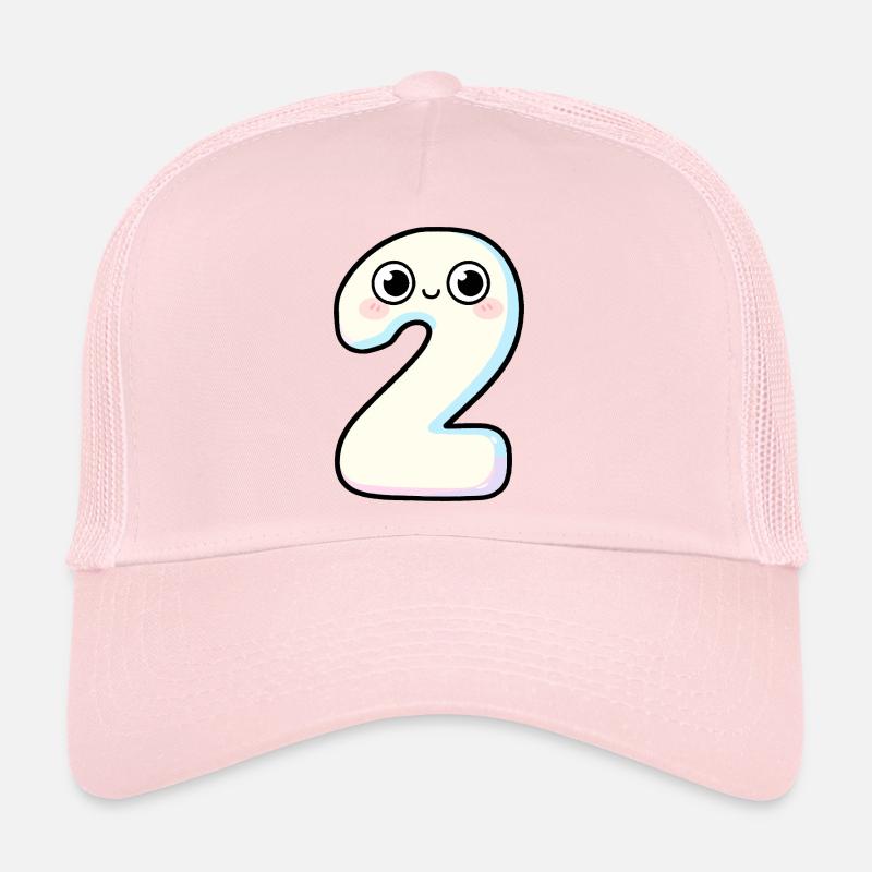 Numéro 2 Kawaii Pastel Sourire Casquette trucker 