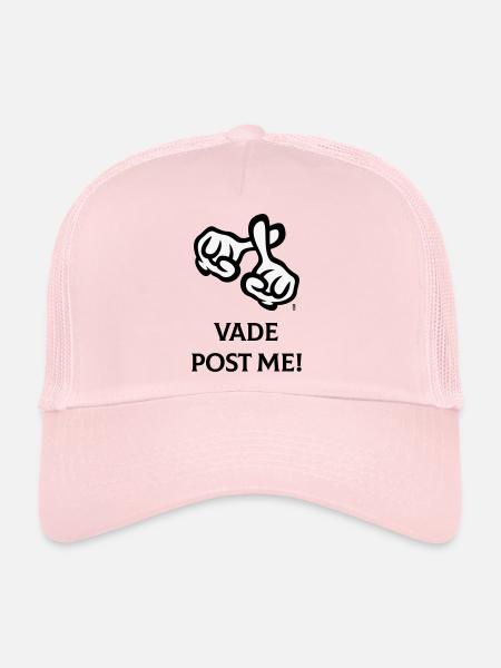 Vade Post Me! (Cross / Bible / Religion / 2C) - Trucker Cap - pale pink - Front