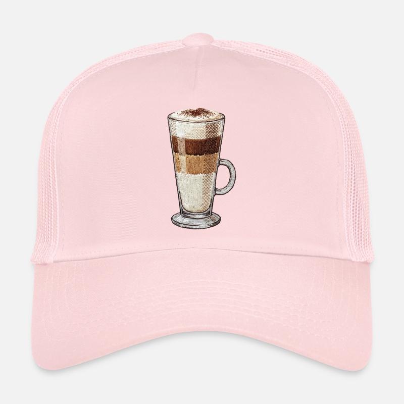 Latte macchiato in embroidered look (printed) Trucker Cap