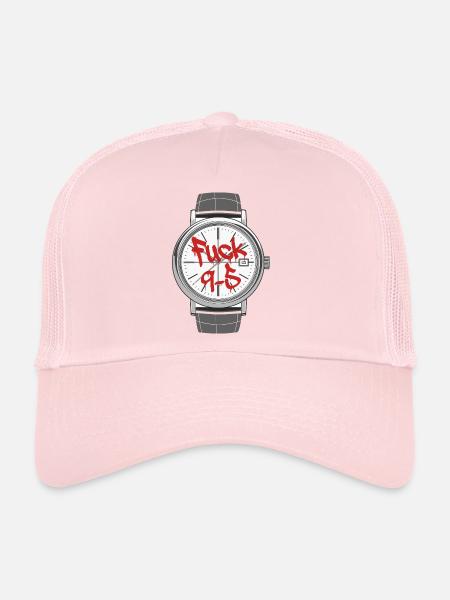 Fuck 9 to 5 o'clock statement work is annoying - Trucker Cap - pale pink - Front
