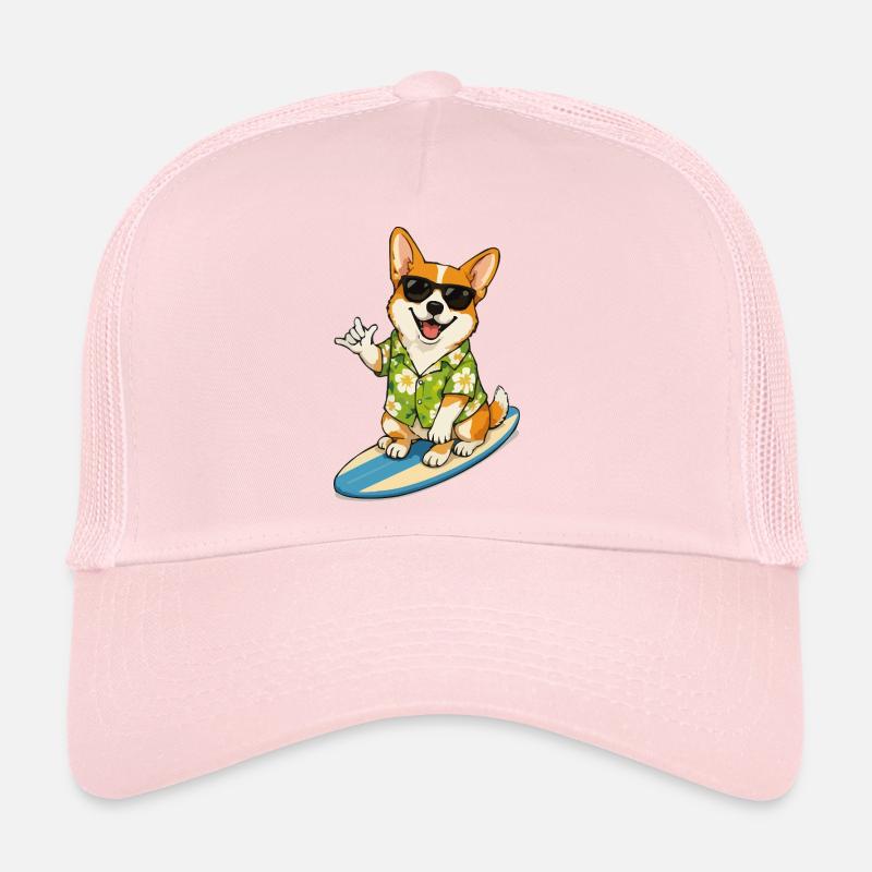 Corgi Surfboard Hawaii Vibes Casquette trucker 