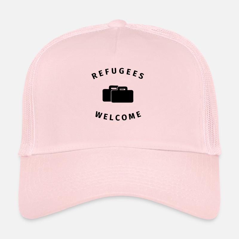 refugees welcome - Trucker Cap - pale pink