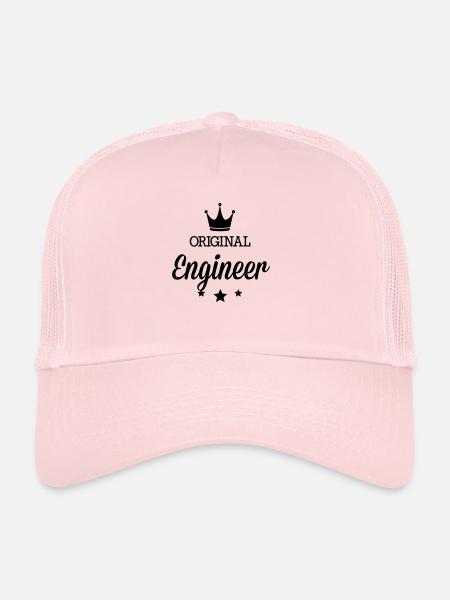 Original three star deluxe engineer - Trucker Cap - pale pink