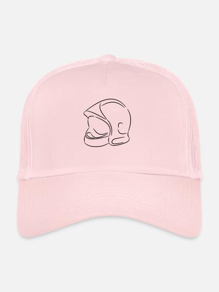 casque pompier - Casquette trucker  - rose pâle - Devant