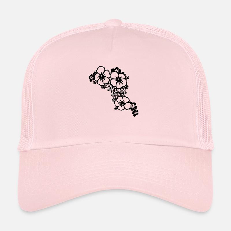 flower - Casquette trucker - rose pâle