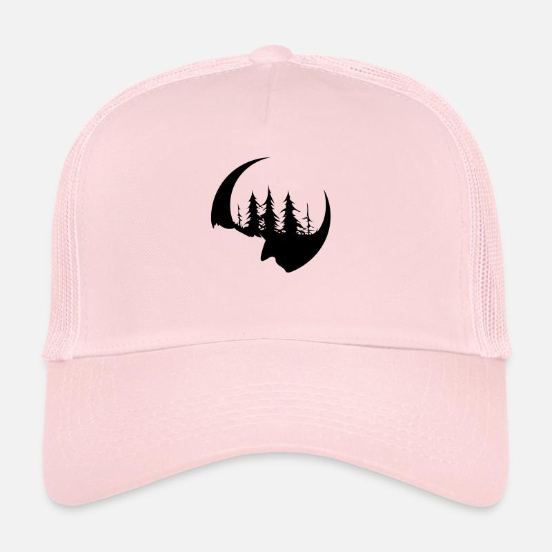 Dunkler Wald Gesicht und Sichel - Trucker Cap - Hellrosa
