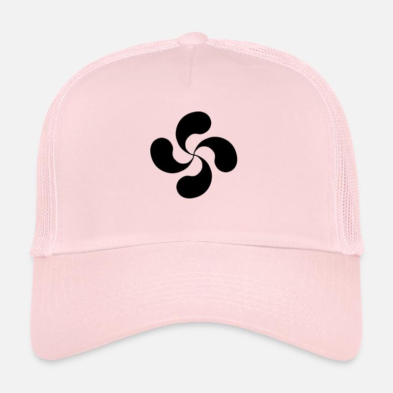 Croix Basque oldshool lauburu - Casquette trucker  - rose pâle