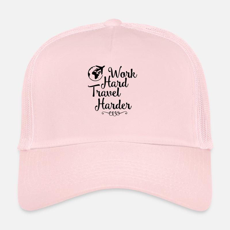 Travailler dur Voyager plus dur 01 Casquette trucker 