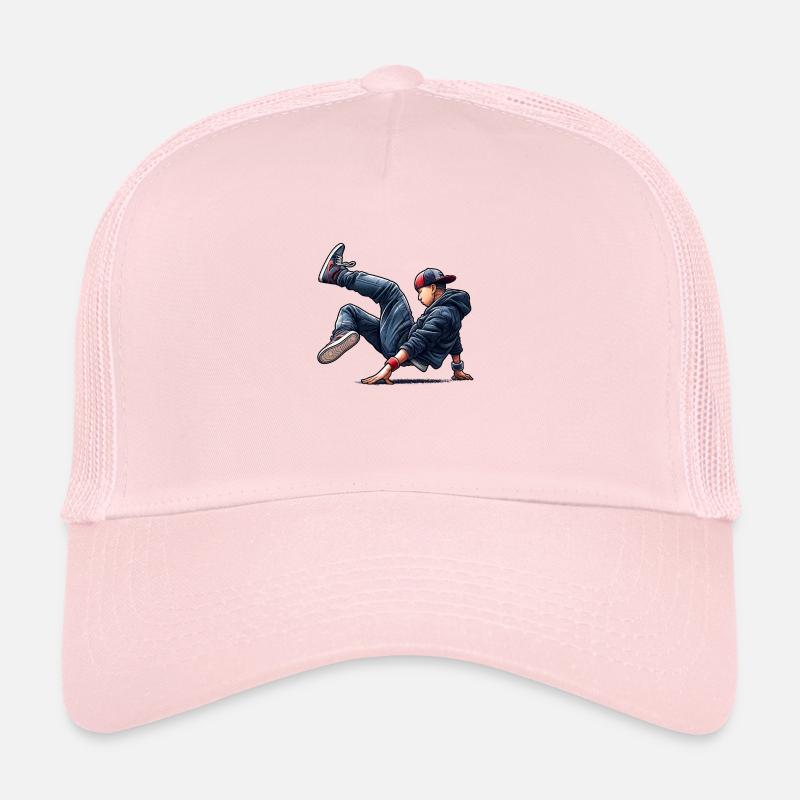 Breakdance - Casquette trucker  - rose pâle