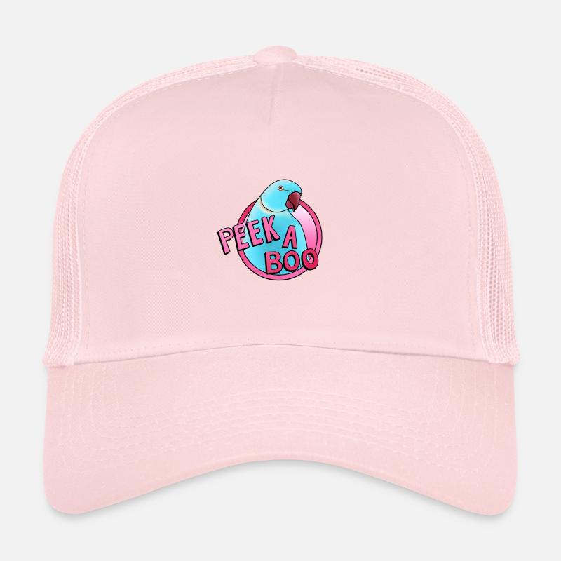 blauer Halsbandsittich „Peek-a-boo“ - Trucker Cap - Hellrosa