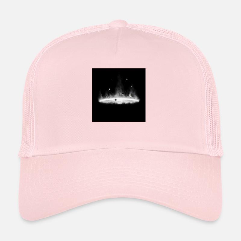 Nébuleuses Feu Silhouette sur Gris Foncé - Casquette trucker  - rose pâle