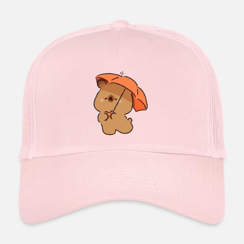 Capybara et parapluie Casquette trucker 