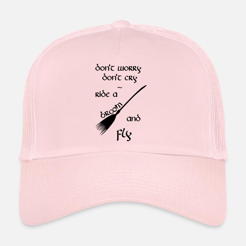 Hexenbesen lustiger Spruch Hexe witch Halloween - Trucker Cap - Hellrosa