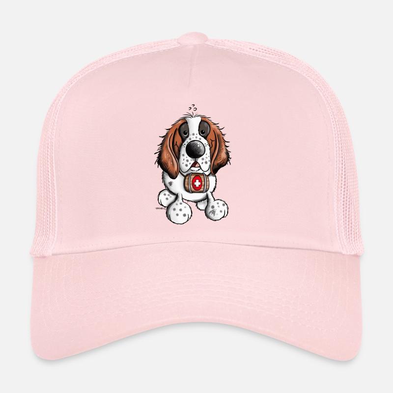 Saint Bernard cartoon - Trucker Cap - pale pink