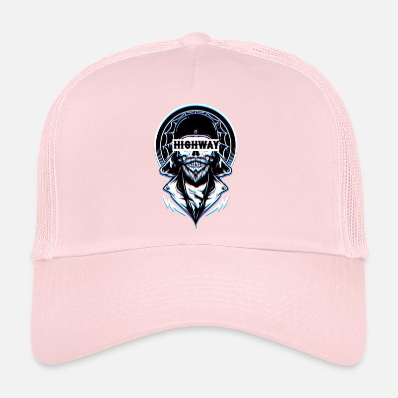 Aesthetic Biker Highway Glitch Design Casquette trucker 