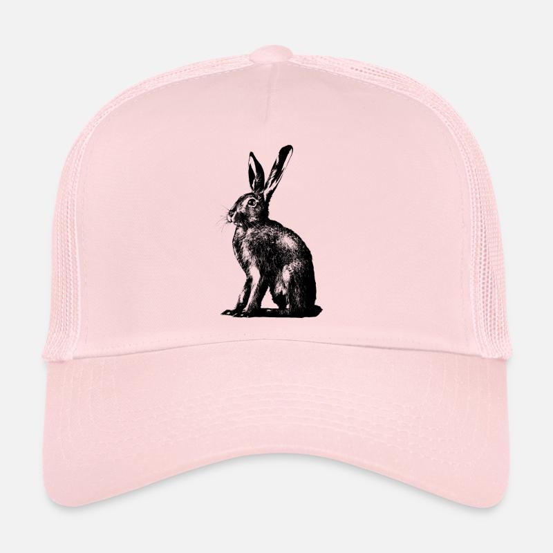 Feldhase / european hare / rabbit - Trucker Cap - Hellrosa