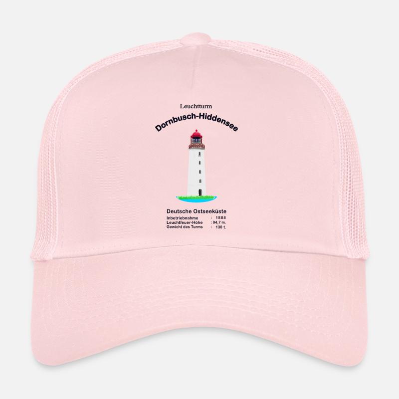 Leuchtturm Dornbusch, Insel Hiddensee, Ostsee - Trucker Cap - Hellrosa