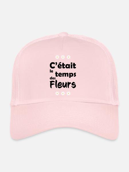C'était le temps des fleurs - Casquette trucker  - rose pâle - Devant