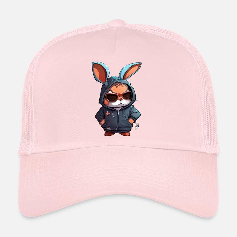 Lapin 4 - Casquette trucker  - rose pâle