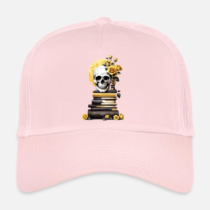 Stack of books with skull Trucker Cap