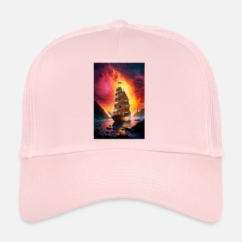 Piratenschiff am Feuertor - Trucker Cap - Hellrosa