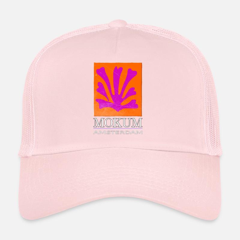 Mokum Amsterdam Emblem Neon Orange - Trucker Cap - Hellrosa